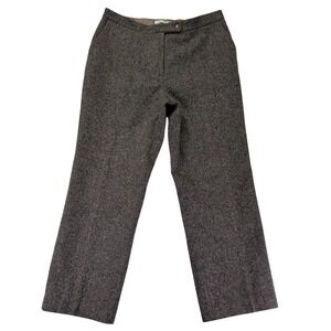 Vintage Orvis Womens 14P Brown Wool Tweed Lined Straight Leg Trousers Pants